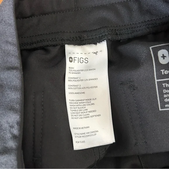 Figs High Waisted Zamora Jogger Scrub Pants Black Size Extra Small Petite - Picture 6 of 12